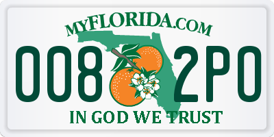 FL license plate 0082PO