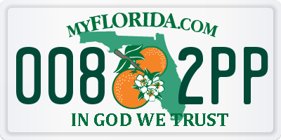 FL license plate 0082PP