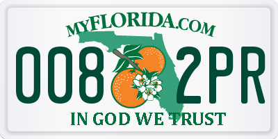 FL license plate 0082PR