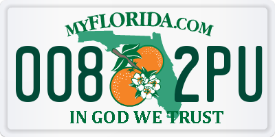 FL license plate 0082PU