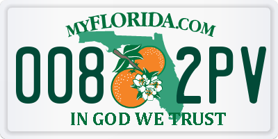 FL license plate 0082PV