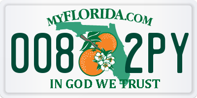 FL license plate 0082PY