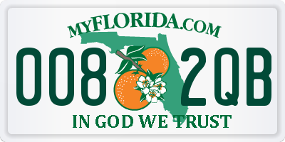 FL license plate 0082QB