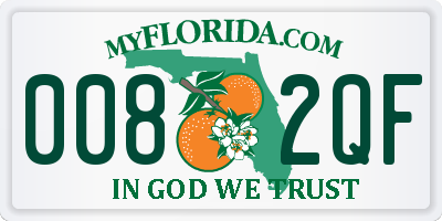 FL license plate 0082QF