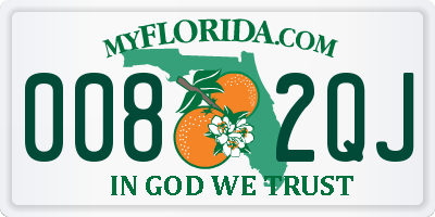 FL license plate 0082QJ
