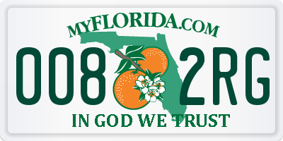 FL license plate 0082RG