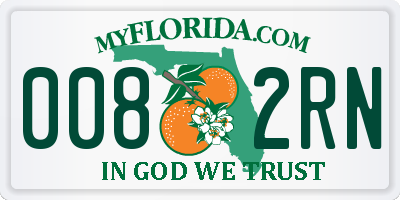 FL license plate 0082RN