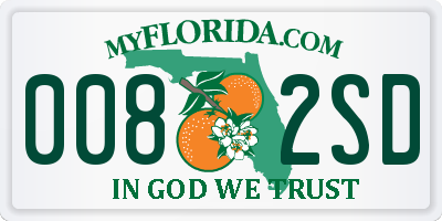 FL license plate 0082SD