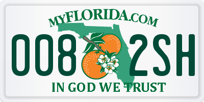 FL license plate 0082SH
