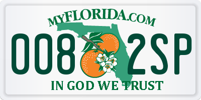 FL license plate 0082SP
