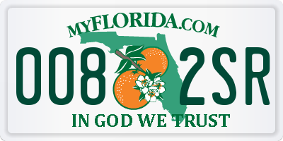 FL license plate 0082SR