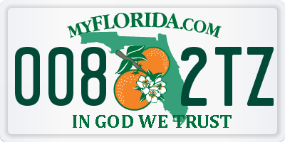 FL license plate 0082TZ