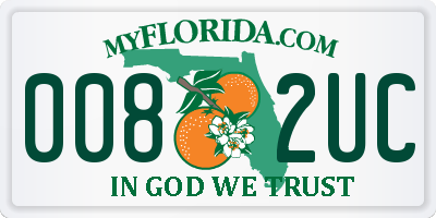 FL license plate 0082UC