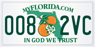 FL license plate 0082VC