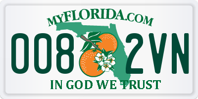 FL license plate 0082VN