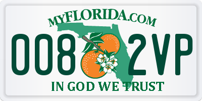 FL license plate 0082VP