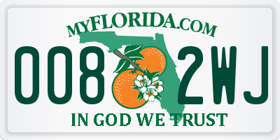FL license plate 0082WJ