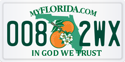 FL license plate 0082WX
