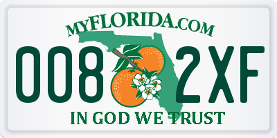 FL license plate 0082XF