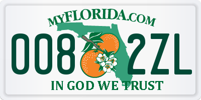 FL license plate 0082ZL