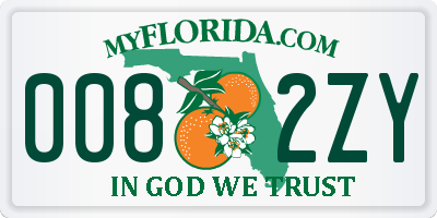 FL license plate 0082ZY