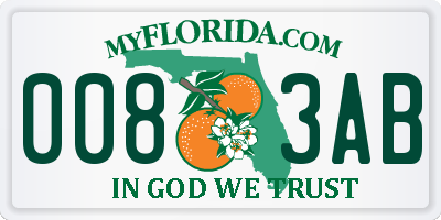 FL license plate 0083AB