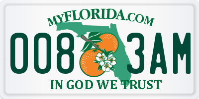 FL license plate 0083AM