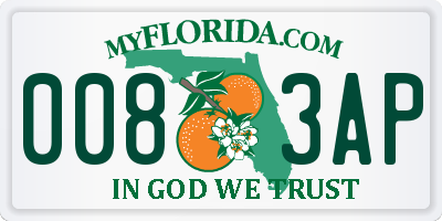 FL license plate 0083AP