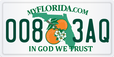 FL license plate 0083AQ