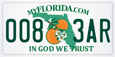 FL license plate 0083AR
