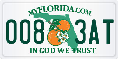 FL license plate 0083AT