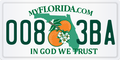 FL license plate 0083BA