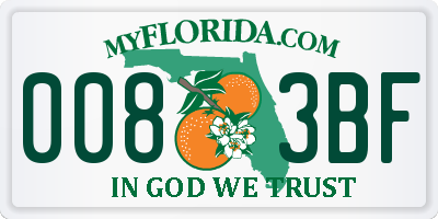 FL license plate 0083BF