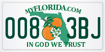 FL license plate 0083BJ