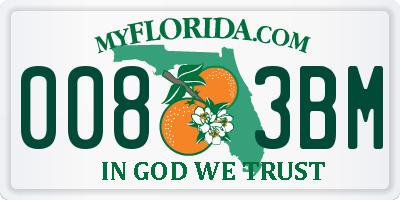 FL license plate 0083BM