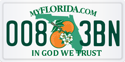 FL license plate 0083BN
