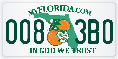 FL license plate 0083BO