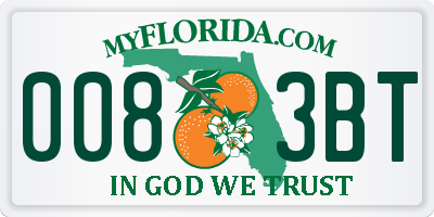 FL license plate 0083BT