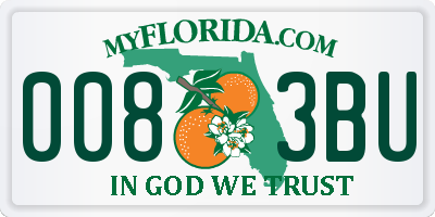 FL license plate 0083BU
