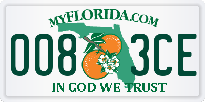 FL license plate 0083CE
