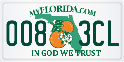 FL license plate 0083CL