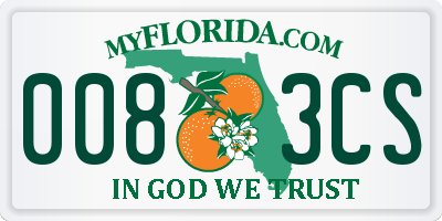 FL license plate 0083CS