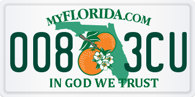 FL license plate 0083CU