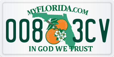 FL license plate 0083CV