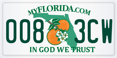 FL license plate 0083CW