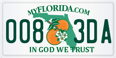 FL license plate 0083DA