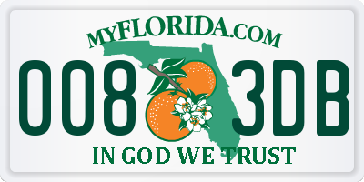 FL license plate 0083DB