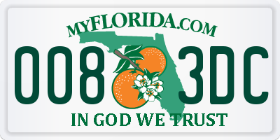 FL license plate 0083DC