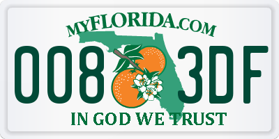 FL license plate 0083DF