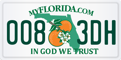 FL license plate 0083DH